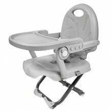 UBRAVOO Foldable Children's Booster Seat,6m-3y, Portable, Adjustable High Chair, Compact, Removable Tray - Grey - View 1