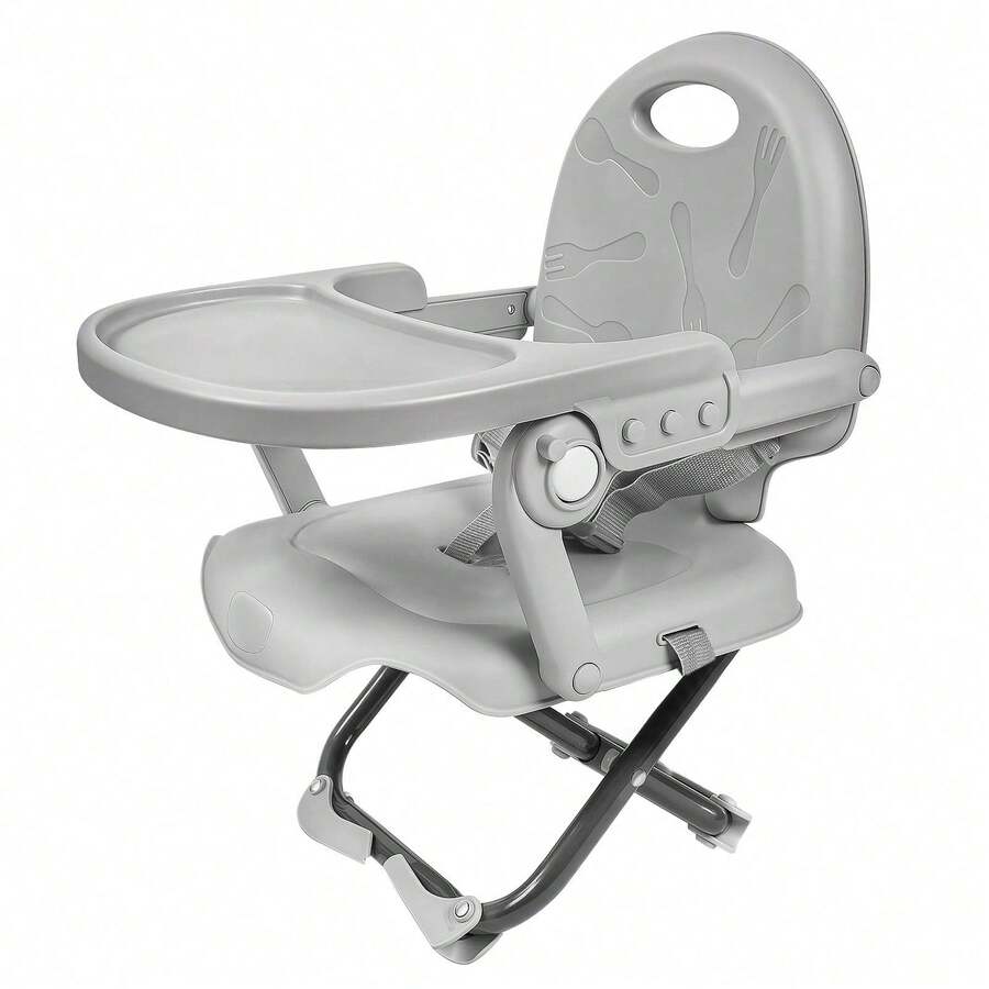 UBRAVOO Foldable Children's Booster Seat,6m-3y, Portable, Adjustable High Chair, Compact, Removable Tray - Grey - View 1