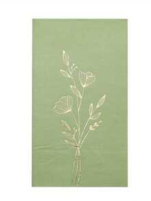 20 piezas Servilletas con hojas verdes y lámina de oro, adecuadas para bodas, cumpleaños, decoración de fiestas de jardín en restaurantes, cocinas, cafés - Pañuelos cuadrados estampados de estilo retro - Ver 4
