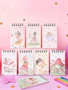 8本/套仙女螺旋笔记本，派对游戏奖品，派对礼品袋填充物，撕页记事本，迷你笔记本，学生课堂奖励，返校礼物，开学奖品，课堂用品，办公用品，生日派对小礼物，生日装饰，生日礼物，派对赠品，仙女主题装饰 - 仙女 - 查看 2