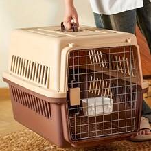 Pet Cat Air Box, Portable Cat Cage Cat Bag With Hanging Bowl And Toilet, Suitable For Outdoor Activities For Cats And Dogs, Travel Pet Cages, Vehicle-Mounted Dogs And Cats And Portable Carry-On Cases, And Vehicle-Mounted Pet Capsule Dog Carriers - màu nâu - Xem 10