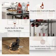 GILLAS Carrito de Servicio con Ruedas Carrito de Bar para Hogar Carrito de Vino de 2 Niveles Cantina Bar Mueble para Casa Carrito de Almacenamiento de Metal para Cafe Bufetera Comedor Cocina  855594 - como en la foto - Ver 5