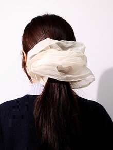 1pc Extra Large Lace Hair Scrunchie, New Elegant Hair Tie Flower For Women High-End Ponytail Holiday Accessories - Multicolor - View 3