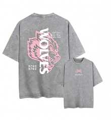 2026 Summer New Arrival Unisex T-Shirt, Darc Wolf Print Vintage Washed Men's T-Shirt, Perfect For Fitness And Weight Training, Loose Summer Gym T-Shi - 灰色 - 查看 4