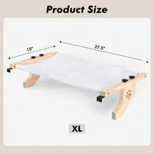 Sill Window Perch Sturdy Hammock Window With Wood & Metal Frame Large Cats, Easy To Adjust Bed Windowsill, Bedside, Drawer And Cabinet - Trắng - Xem 5