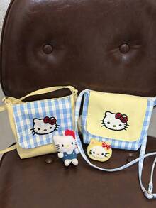 可爱刺绣单肩斜挎包，适合上学和日常通勤。 - 彩色 - 查看 8