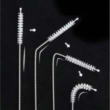 5/10/20pcs Flexible Stainless Steel Straw Cleaning Brush, Soft Bristle Design, Suitable For Cleaning Glass Tubes And Bottles, With Long Handle, Reusable - Multicolor - View 3