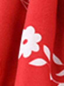MYVLNA 1 pieza Mono sin mangas con volantes y estampado floral rojo dulce para niñas bebé, nuevo diseño de primavera/verano - Rojo - Ver 8