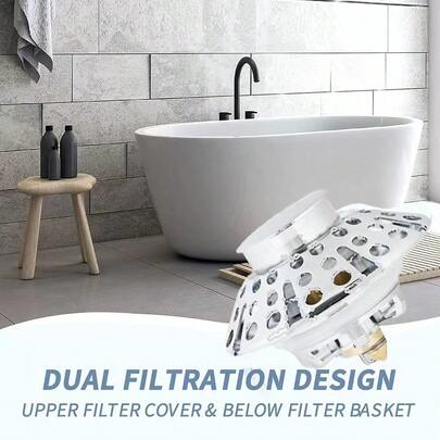 Ống thoát nước bồn tắm bằng đồng bán chạy nhất với lõi đàn hồi, nắp thoát nước kiểu ấn, chống mùi hôi và chống tắc nghẽn, hình nấm.