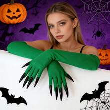 1件装女士黑色猫爪造型手套配饰 - 趣味动物手套，带长指甲/爪子，嘉年华派对服装角色扮演 - 彩色 - 查看 2