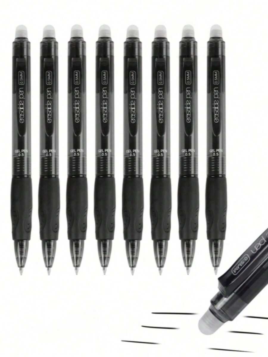 8 piezas Bolígrafo de gel borrable de punta de bala de 0.5 mm, bolígrafo de gran capacidad, bolígrafo de bola, bolígrafo de firma, artículos de papelería y oficina - Conjuntos - Ver 1