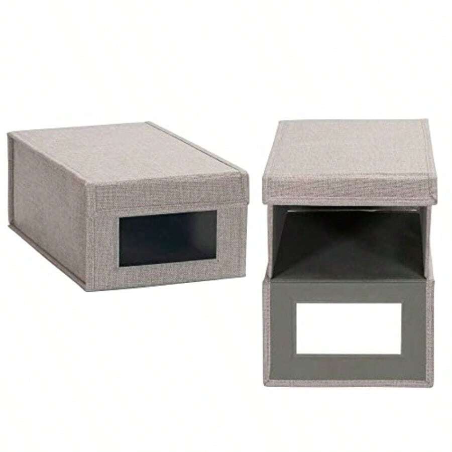 Household Essentials Small Drop Front - Caja de zapatos 2 unidades color gris - Gris - Ver 1