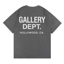 Camiseta Para HombreGALLERY D-EPT T-Shirt Car Letter Short Sleeve Men And Women High Street Half Sleeve Car Print Round Neck Loose Men's Tops Round Neck Casual Short Sleeve GALLERYLoose And Comfortable100 Percent Cotton Graphic Tees - Xám - Xem 2