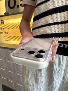 Splicing Minimalist Contrast Color Edge White Phone Case Compatible With IPhone 17 Pro Max/17 Pro/17/16 Pro Max/16/16 Pro/16 Plus/15/15 Pro Max/15 Pro/15 Plus/11/12/13/14 Pro Max/12 Pro/12 Pro Max/13 Pro/13 Pro Max/14 Pro/14 Pro Max/14 Plus, Soft Shell, Minimalist & Creative - White - View 4