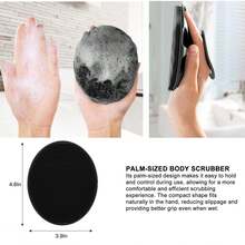 Soft Silicone Handheld Shower Brush, Gentle Exfoliating And Massaging For All Skin Types (Black) - Solid Color - View 5