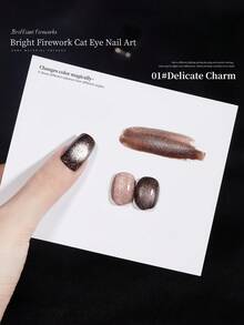 闪亮凝胶指甲油，LED UV凝胶指甲油，带闪粉和全息效果，防脱落凝胶指甲油，适合家庭DIY美甲和美甲沙龙使用 - 彩色 - 查看 15