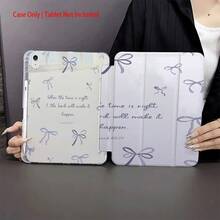薰衣草蝴蝶結平板保護殼，附筆槽，支援自動睡眠/喚醒，相容於 iPad 10.9/10.2/Air 5/4/2, Pro 11, 第10/9/8/7代, 9.7", Air 11/13(M3 2025), 11(A16 2025), Galaxy Tab S10+/S9/A9, 相容於三星及 - 彩色 - 查看 4