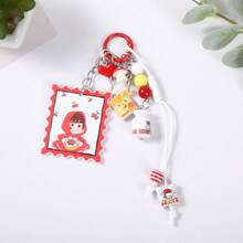 Mặt dây chuyền hoạt hình dễ thương mới hình gấu dâu tây, Cô bé quàng khăn đỏ, quả táo, chú chó, trái tim, mặt dây chuyền hình túi xách cho bé gái, móc khóa nhỏ tinh tế, quà tặng nhỏ - Nhiều màu - Xem 7