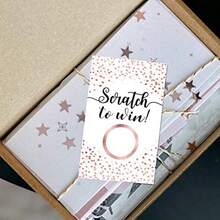 50 Blank Gift Certificate Scratch Off Cards For Clients Or Luxury Holiday Vouchers In Gold And Silver DIY Coupon Cards For Birthday Mom Valentine's Day Baby Shower Favors And Games - As Pic - View 5