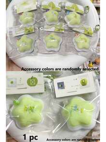 2026 New - 1pc Green Apple And Star Mud Tactile Model, Emotional Adhesion Storage Bag Pendant - Ultra Soft Relaxing Squeeze Toy, Creative Psychological Counseling Accessory - Perfect Gift - Birthday Gift - Easter Gift - Valentine's Day Gift - Multicolor - View 9