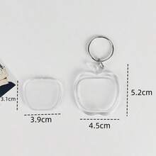 5个空白相框钥匙扣，透明亚克力钥匙扣，可插入照片，可拆卸钥匙扣，情侣周年纪念DIY礼物 - A - 查看 5