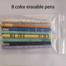 8pcs Erasable Gel Pens, Made Of Thermal Erasable Ink, Multi-Color Ink, Cartoon Animal Shaped Barrels, 0.5mm Tip, 8 Refill Colors, Reusable To Reduce Waste, Quick-Drying, Smudge-Proof, High Temperature Stable (Thermal Type), Low Temperature Writeable, Accidental Erasure Resistant - Multicolor - View 7