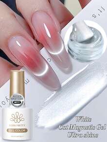 BORN PRETTY 10ml 流光白猫磁性凝胶指甲油，超亮泽，半永久可卸UV/LED美甲沙龙专用 - 彩色 - 查看 1