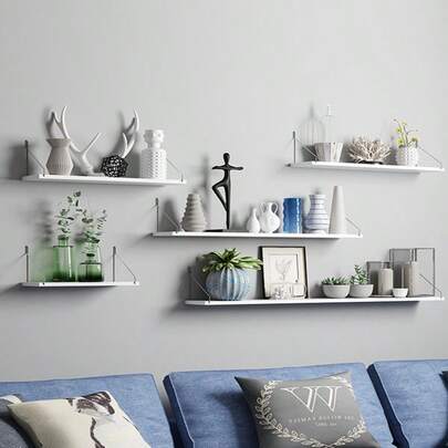 1 cái kệ treo tường không cần khoan, vách ngăn bằng ván gỗ, giá đựng đồ ký túc xá, giá treo đồ trang trí phòng khách, kệ bếp không cần khoan, vách ngăn bằng ván gỗ treo tường phòng khách, vách ngăn một từ