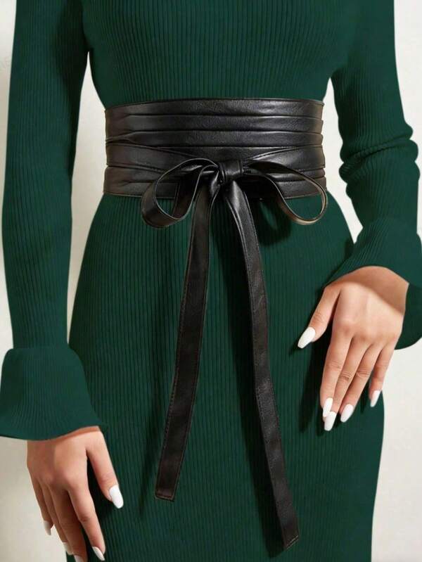 1pc/2pcs Plus Size Black Butterfly Knot Waist Belt, Elegant Waist Cincher For Formal Gown, Wedding, Party, Gift