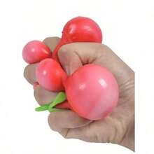 1pc Oversized Strawberry Squeeze Toy, Realistic Stress Relief Ball, Creative Decompression Gadget - Đỏ - Xem 3