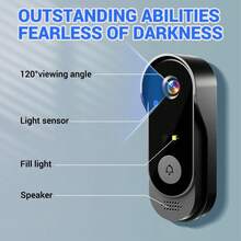 Wireless Smart Video Doorbell With 4.3 Inch Screen, 2.4G WiFi Visual Intercom, 800mAh Rechargeable Battery & 6 Months Long Life, Outdoor Waterproof Security Camera With Night Vision & 128G Max Storage (Black) - X8-KSML-black - 查看 6
