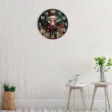 2D Flat Design, 1 Silent Non-Ticking Wall Clock, Wooden Decorative Round Clock With Nutcracker Theme, Holiday Advent Calendar Clock Suitable For Kitchen, Home Office, Study, Hallway, Apartment 10inch (Battery Not Included),Teacher,Valentines Gift,Graduation,Mother Giftsr,Room Deocr,Wall Deoc,Home Essentials - Style/Multiple Colors/10in/25cm - View 9