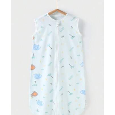 1 chiếc túi ngủ mùa hè không tay cho bé, áo ngủ cho trẻ sơ sinh, chăn chống đá chân dùng trong phòng điều hòa.