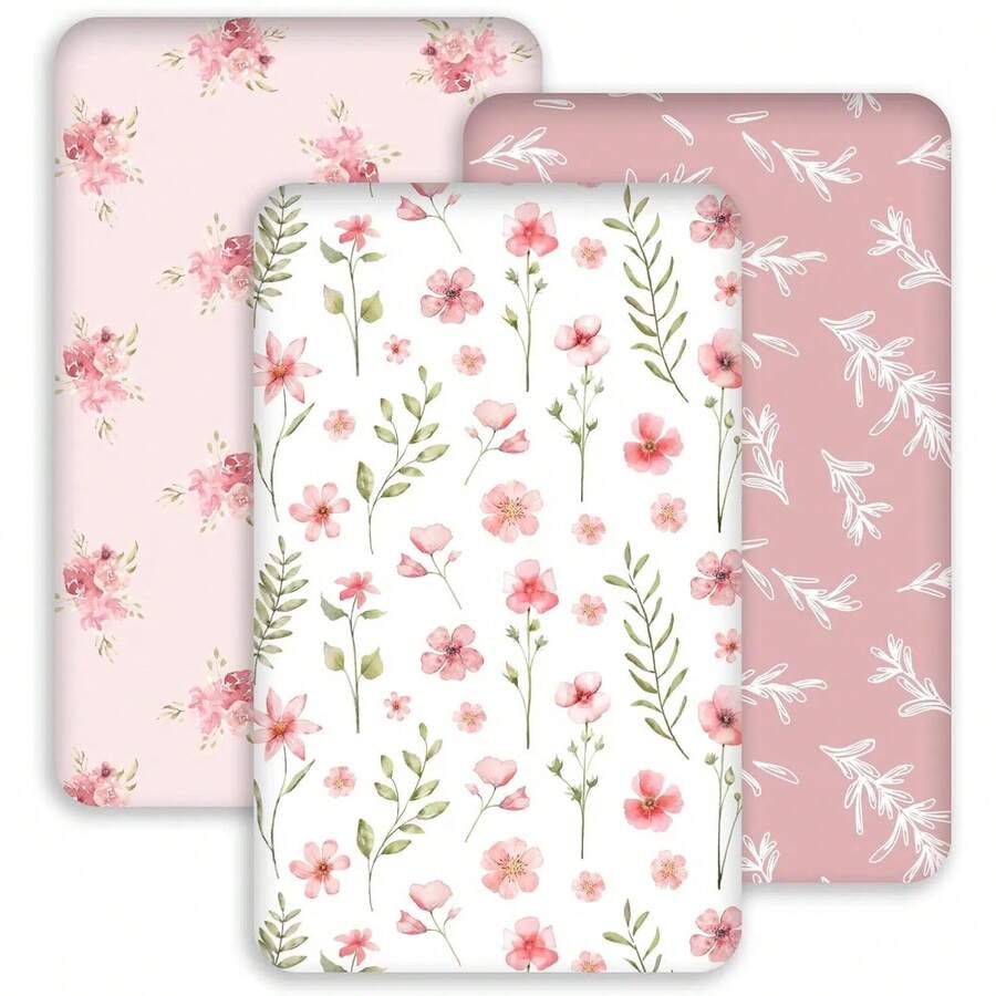Set Perlengkapan Tempat Tidur Bayi Mikrofiber Lembut & Nyaman, Cocok untuk Kasur Bayi Mika, Baby Delight, Dream On Me, AMKE dan Sebagian Besar Kasur Bayi Persegi Panjang, Hadiah Baby Shower yang Luar Biasa - MultiWarna - View 1