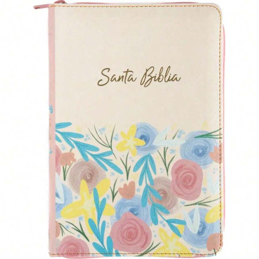 RVR60 Cream Bible With Index And Clasp, Imitation Leather, Hand Size, 12 Points. - Single Book - View 1