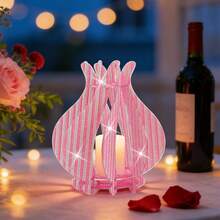 Suporte de Vela com Pintura de Diamante 3D, Conjunto de Arte DIY Vaso de Cristal Oco, Decoração de Casa Cintilante, Presente Criativo para Mãe, Dia das Mães, Aniversário - suporte para castiçal - Visão 15