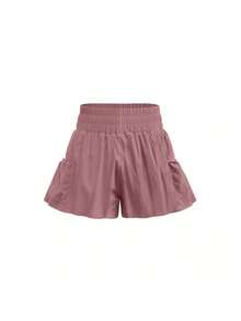 Womens High Waisted Athletic Shorts Casual Summer Workout Gym Running Shorts Quick Dry Flowy Shorts With Pockets - 西瓜粉 - 查看 4