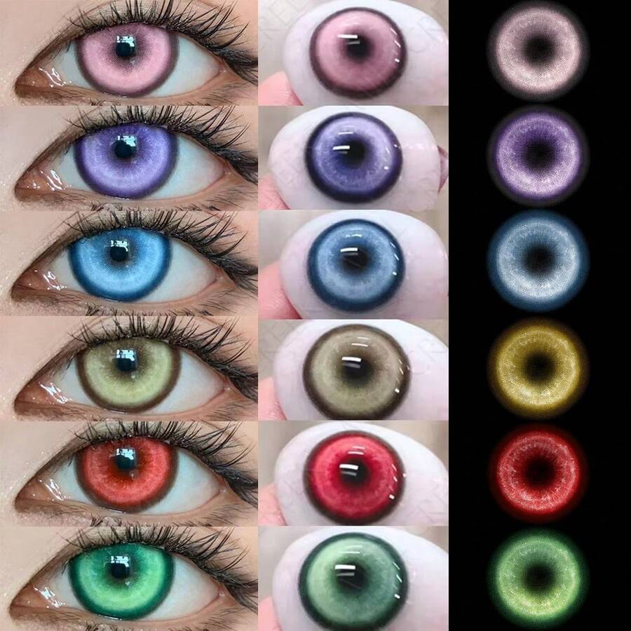 JeweLens 1pair Crazy KOI Cosplay Red Scary Softlens 14.5mm - Red - View 1