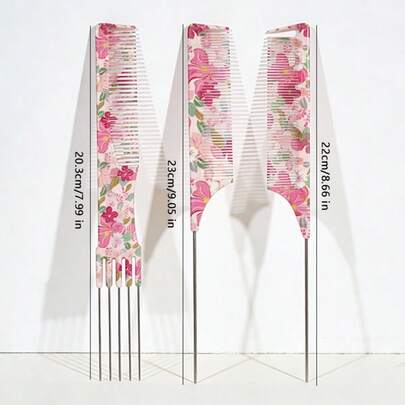1/3pcs Comb Set, FiveNeedle Insert Comb, Curling Comb, Steel Needle Pickled Tip TailComb, Rat Tail Comb, Hairstyling Comb, Hairdressing SpecificRat Tail Hair Splitting Comb, Suitable For Hair Salon And PersonalHome Salon