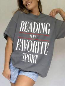 Camiseta Vintage "La Lectura Es Mi Deporte Favorito", Camiseta Literaria, Regalo para Lectores, Regalo para Profesores de Inglés, Camiseta para Ratones de Lectura, Camiseta de Bibliotecario, - Gris - Ver 3