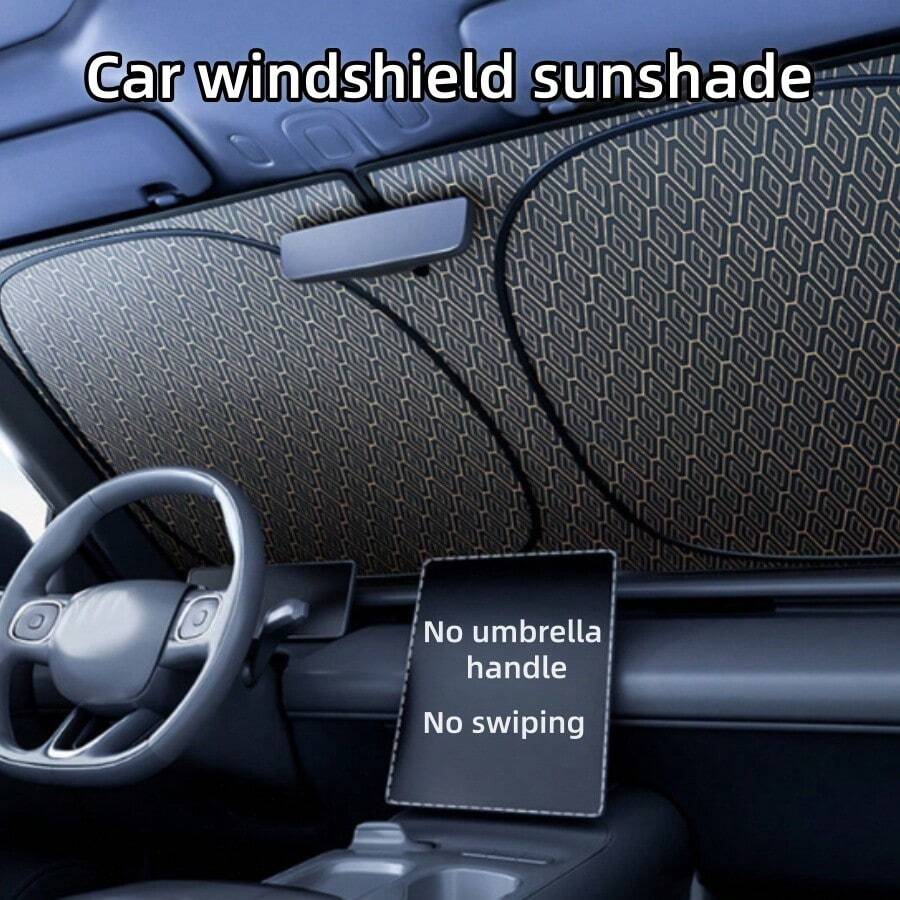 Visera de sol para coche con estampado de cuadros a la moda, cobertura completa, aislamiento térmico y protección UV para el interior del automóvil