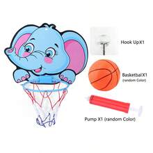 Set Topi Basket Portabel untuk Anak-Anak, Desain Kartun, Mainan Olahraga Gantung Luar/Dalam Ruangan untuk Anak Laki-Laki dan Perempuan, Bahan Karton Tahan Lama, Cocok untuk Anak-Anak - MultiWarna - View 10