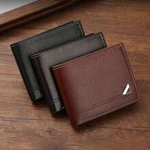 Bolso De Hombre,A Stylish, Large-Capacity Horizontal Wallet, Tan Purse,Suitable For Young Men, Purses,Bags And Purses,Featuring A Short Wallet, Ideal For Both Business And Casual Use, Made Of Soft Faux Leather. - 咖啡棕 - 查看 8