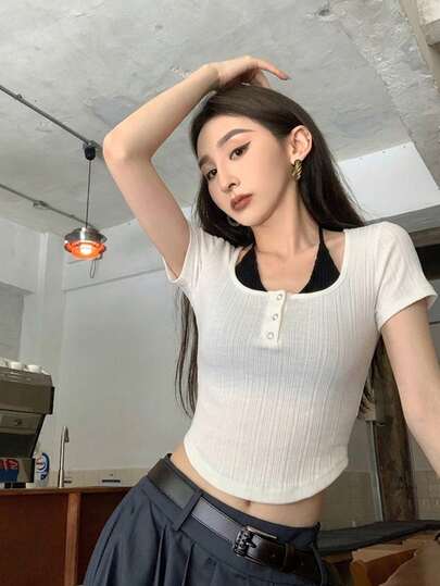 Áo dệt kim 2 trong 1 đa năng dành cho nữ, kiểu dáng thường ngày.