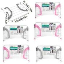 Tendedero plegable de gran capacidad para ropa y ropa interior, color negro y azul, con varillas de varios niveles + diseño de colgado lateral. Alta capacidad y ahorro de espacio, adecuado para balcón y lavandería. Diseño independiente con 4 ruedas, 4 niveles de secado, ancho ajustable y alas plegables. - Multicolor - Ver 10