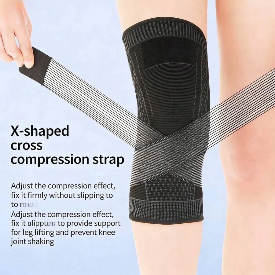 1. Đai nẹp đầu gối nén cơ bản dành cho cả nam và nữ, phù hợp cho tập thể dục, chạy bộ, tập gym, nâng tạ và các hoạt động khác. - màu đen - Xem 1