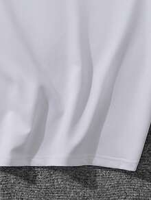 Men's Casual 2-Piece Set, Round Neck Short Sleeve T-Shirt And Drawstring Shorts, Spring/Summer Sports Outfit With Printed Casual Clothing Set - 白色 - 查看 4