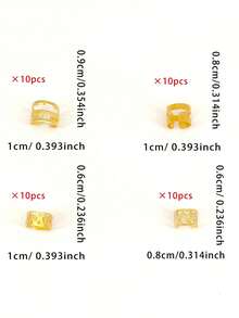 40pcs Adjustable Metal Hair Clips, Alloy Hair Accessories, Unisex Summer Braided Hair Decorations, Women Hair Clips, School Supplies,Holiday,Travel - Gold - View 6
