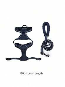 Adjustable Pet Collar & Leash Set, Reflective Pet Oxford Vest With Front & Rear Control Handles, Durable, Comfortable, Non-Choking Design Pet Vest, Adjustable Reflective Pet Chest Harness, Vest-Style Chest Harness, Ideal For Training, Walking, Outdoor Adventure - Available In Multiple Sizes For Small, Medium, Large Pets, Dog Supplies, Dog Harness, Cat Supplies - Black - View 13