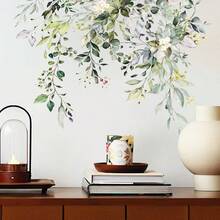 Bộ 1/3 miếng dán cửa sổ lấy cảm hứng từ thiên nhiên, tự dính, có thể tháo rời, dán được ở phòng khách, đầu giường, lối vào, tủ trưng bày, mang đến không gian xanh mát, thư giãn cho các bề mặt kính. - Lá có hoa - Xem 2